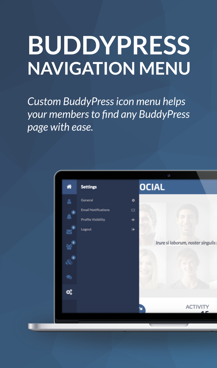 buddypress icon menu